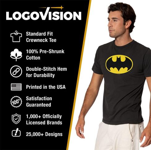 DC Hero Logo Collection Shirts for Men, Short Sleeve T Shirt, Officially Licensed in Saudi Arabia
