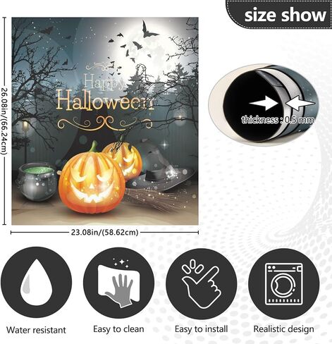Kigai Happy Halloween Pumpkin Dishwasher Magnet Cover, Kitchen Dish Washer Door Panel Magnetic Sticker Home Appliances Decorative Stickers for Home Kitchen Farmhouse Decor, 23 W x 26 H Inch in Saudi Arabia