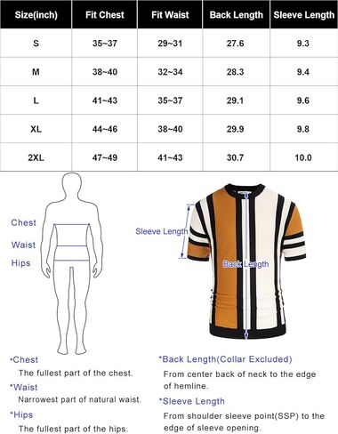 تي شيرت رجالي مخطط من GRACE KARIN بياقة دائرية وأكمام قصيرة وقمصان محبوكة كاجوال in Kuwait