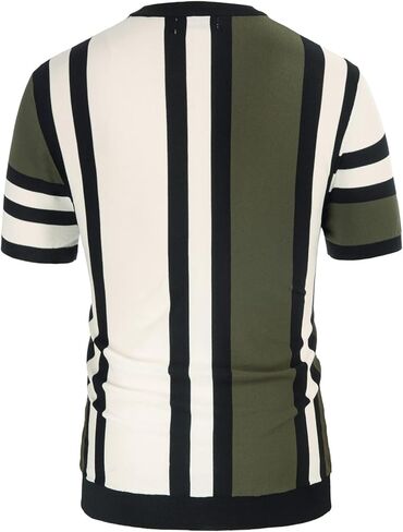 تي شيرت رجالي مخطط من GRACE KARIN بياقة دائرية وأكمام قصيرة وقمصان محبوكة كاجوال in Kuwait