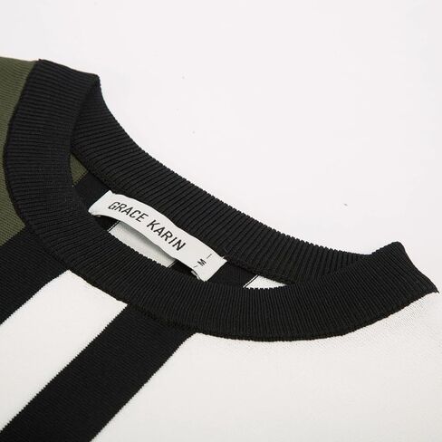 تي شيرت رجالي مخطط من GRACE KARIN بياقة دائرية وأكمام قصيرة وقمصان محبوكة كاجوال in Kuwait