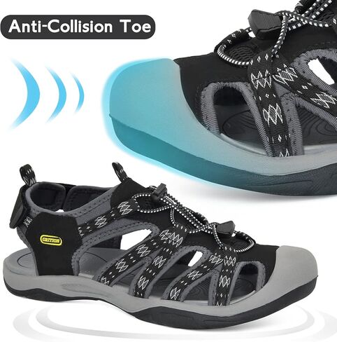 GRITION Mens Closed Toe Hiking Sandals Outdoor, Waterproof Fisherman Athletic Water Sandals for Trekking Walking Sandals Summer Beach in Saudi Arabia