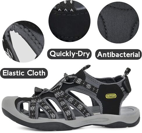GRITION Mens Closed Toe Hiking Sandals Outdoor, Waterproof Fisherman Athletic Water Sandals for Trekking Walking Sandals Summer Beach in Saudi Arabia
