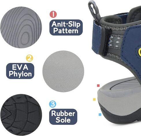 صنادل GRITION للرجال مغلقة عند الأصابع للمشي لمسافات طويلة في الهواء الطلق، صنادل مائية رياضية للصيادين مقاومة للماء للرحلات والمشي والشاطئ الصيفي in Kuwait