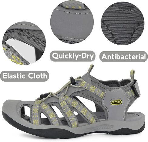 GRITION Mens Closed Toe Hiking Sandals Outdoor, Waterproof Fisherman Athletic Water Sandals for Trekking Walking Sandals Summer Beach in Saudi Arabia