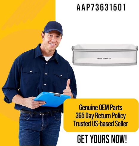 Durable AAP73631501 Door Basket Assembly - Compatible LG Refrigerator Parts - Replaces AP5782456 2758002 PS8748026 - Has a Clear Front Insert - Made of Sturdy Materials in Saudi Arabia