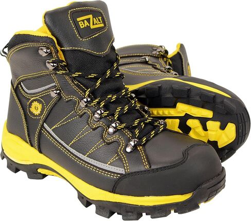 Bazalt Men's Mpm9122 Lace-up Black with Yellow Water and Frost Proof Leather Outdoor Boots Footwear in Saudi Arabia
