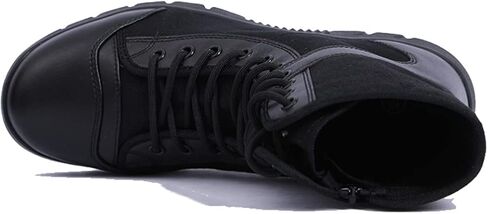 Outdoor Men's Military Tactical Work Boots Side Zipper Leather Motorcycle Combat Boots in Kuwait