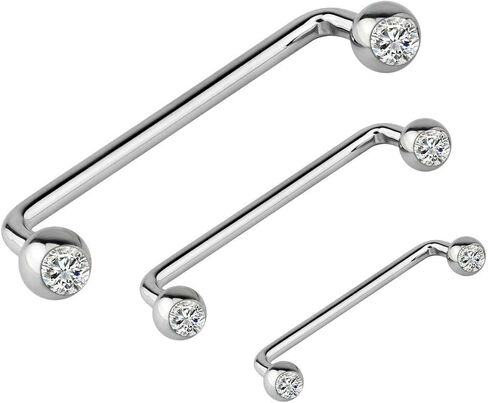 Staple Surface Barbell with Internally Threaded Press Fit Clear Gem 14GA in Saudi Arabia