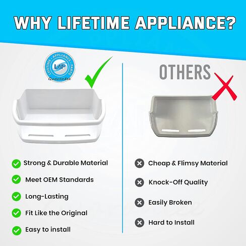 جهاز مدى الحياة مطور AAP73051302 صندوق رف الباب (يمين) متوافق مع ثلاجة LG، Kenmore Sears - AAP73051301 in Saudi Arabia