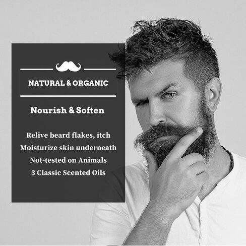 MENSTORY Beard Growth Oil 3 Scent Pack, Cedarwood, Sandalwood, and Sage, Moisturizing, Softening, Beards & Mustaches Maintenance for Men, Beard Gifts for Man Dad Father Boyfriend (3 fl oz total) in Saudi Arabia