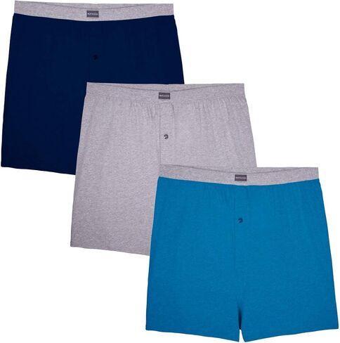 Fruit of the Loom Mens Assorted Knit Boxers 3 Pack, S, Assorted in Saudi Arabia