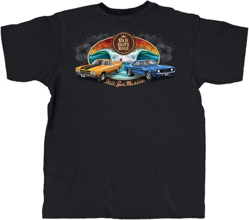 OLD GUYS RULE Men's Graphic T-Shirt, Muscle Cars Funny Novelty Tee for Car Enthusiast, Hot Rod, Racing in Saudi Arabia