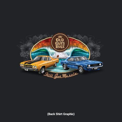 OLD GUYS RULE Men's Graphic T-Shirt, Muscle Cars Funny Novelty Tee for Car Enthusiast, Hot Rod, Racing in Saudi Arabia