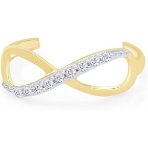 1/10 Carat Round Cut Simulated Diamond 14K Yellow Gold Plated 925 Sterling Silver Adjustable Band Infinity Toe Ring in Saudi Arabia