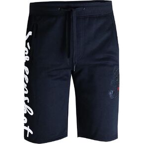 SCREENSHOT Mens Hip Hop Premium Classic Fit Urban Fleece Shorts - Street Fashion SweatShorts Ribbed Wasteband with Drawstring