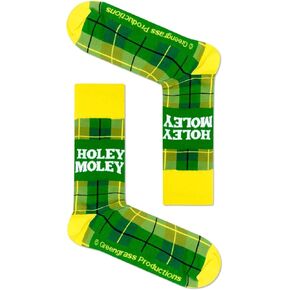 Holey Moley Plaid Officially Licensed Unisex Crew Socks - One Size Fits Most in Kuwait