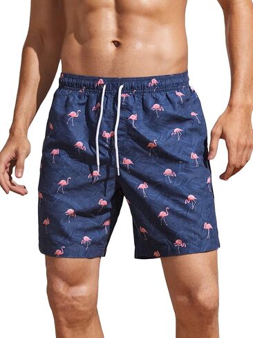 Floerns Men's Casual Drawstring Waist Striped Print Gym Workout Track Shorts in Saudi Arabia