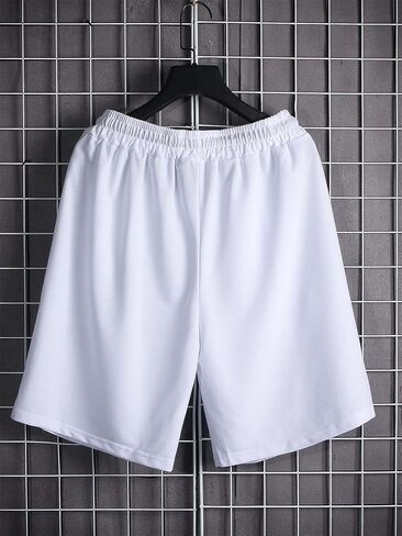 WDIRARA Men's Rose Letter Graphic Print Drawstring Waist Active Pocket Shorts in Saudi Arabia
