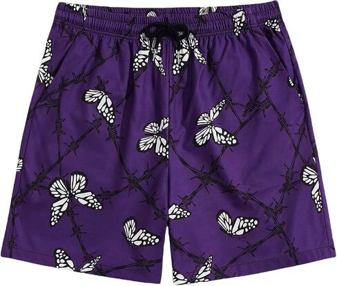 WDIRARA Men's Rose Letter Graphic Print Drawstring Waist Active Pocket Shorts in Saudi Arabia
