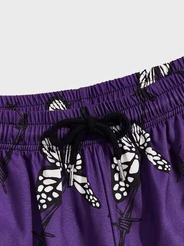 WDIRARA Men's Rose Letter Graphic Print Drawstring Waist Active Pocket Shorts in Saudi Arabia