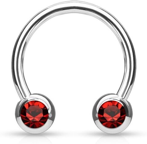 Front Facing Jewel Balls IP Over 316L Surgical Steel Circular/Horseshoes for Nipple, Septum and Ear Cartilage Piercings in Saudi Arabia
