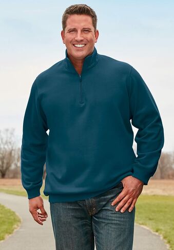 KingSize Men's Big & Tall Quarter Zip-Front Wicking Fleece Jacket by KS Sport in Saudi Arabia