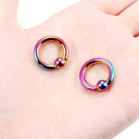 Ftovosyo PA Rings حلقات الخرزة الأسيرة حلقات زنبركية CBR Monster Ball Ball Rings حلقة حاجز كبيرة الأذن مقاييس الأقراط 2G 4G 6G 8G 316L مجوهرات الجسم الجراحية الفولاذية المثقوبة للنساء والرجال قطعتين in Kuwait