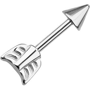 BodyJewelryOnline Ear Cartilage Piercing Stud Arrow Barbell, Multiple Usage [Helix, Rook, Daith], 16 Gauge Shaft, Overall Length: 1/4"(6 mm), 316L Surgical Steel, Hypoallergenic in Kuwait