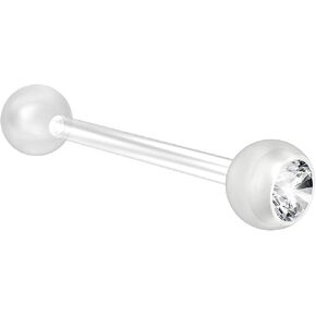 EVONIX 14g Bioflex Tongue Ring Bioplast Sparkling Crystal Flexible Piercing Jewelry 16mm 5/8 in Saudi Arabia