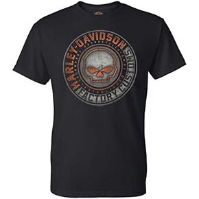 Harley-Davidson Men's Halo Willie G Skull Crew-Neck Short Sleeve T-Shirt - Black in Kuwait