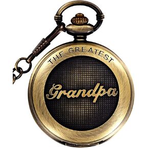 هدية قلادة الجد/الأب الرجعية لساعة الجيب كوارتز + سلسلة in Kuwait