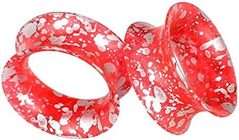 Qmcandy 2 قطعة من مقاييس أنفاق الأذن من السيليكون الأسود مزدوجة متوهجة لثقب المجوهرات 2 جرام-7/8 بوصة in Saudi Arabia