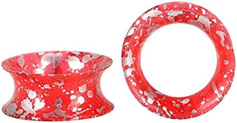 Qmcandy 2 قطعة من مقاييس أنفاق الأذن من السيليكون الأسود مزدوجة متوهجة لثقب المجوهرات 2 جرام-7/8 بوصة in Saudi Arabia