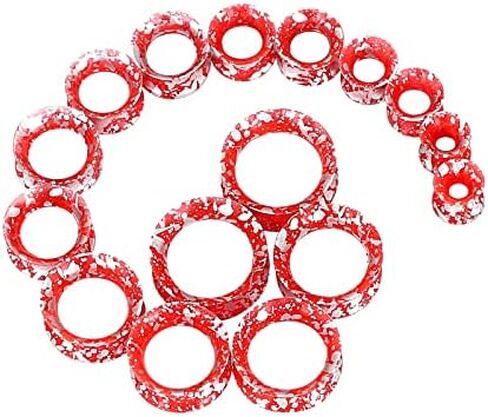 Qmcandy 2 قطعة من مقاييس أنفاق الأذن من السيليكون الأسود مزدوجة متوهجة لثقب المجوهرات 2 جرام-7/8 بوصة in Saudi Arabia