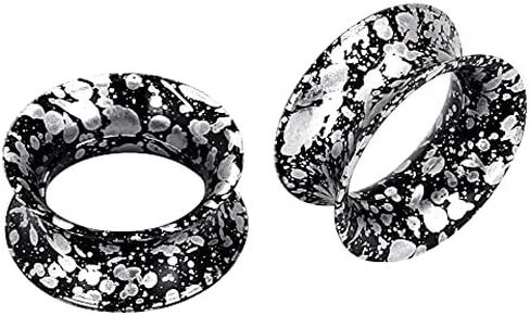 Qmcandy 2 قطعة من مقاييس أنفاق الأذن من السيليكون الأسود مزدوجة متوهجة لثقب المجوهرات 2 جرام-7/8 بوصة in Saudi Arabia