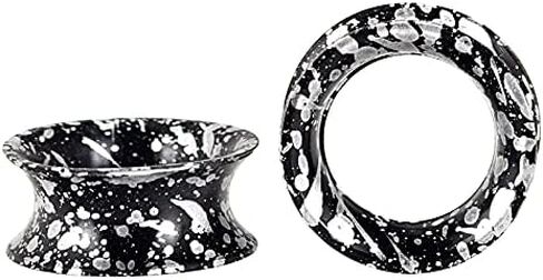 Qmcandy 2 قطعة من مقاييس أنفاق الأذن من السيليكون الأسود مزدوجة متوهجة لثقب المجوهرات 2 جرام-7/8 بوصة in Saudi Arabia