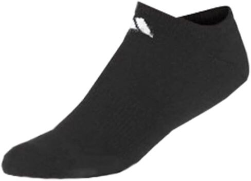 6 Pair Mens Adidas No Show Socks Black White Three Stripe in Saudi Arabia