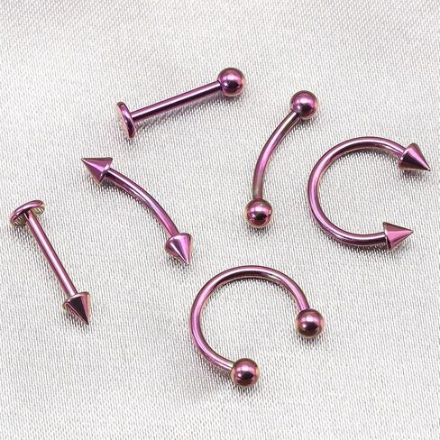 6pcs/12pcs Body Piercing Jewelry Lot 16G Titanium Nose Septum Lip Cartilage Tragus Eyebrow Industrial Barbell Horseshose Piercing Kit Jewelry 8mm/10mm in Saudi Arabia