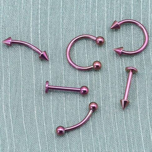 6pcs/12pcs Body Piercing Jewelry Lot 16G Titanium Nose Septum Lip Cartilage Tragus Eyebrow Industrial Barbell Horseshose Piercing Kit Jewelry 8mm/10mm in Saudi Arabia