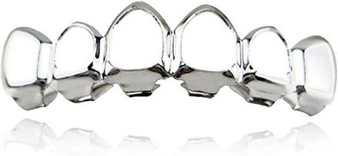 mainlead Open Face Outline Grills 6 Top and Bottom Set Hip Hop Teeth in Kuwait