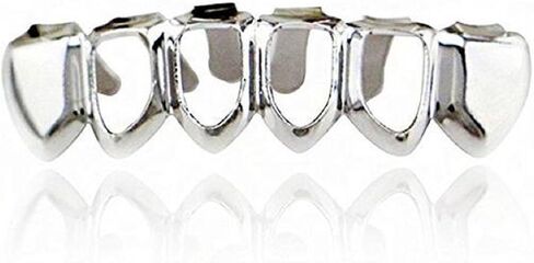 mainlead Open Face Outline Grills 6 Top and Bottom Set Hip Hop Teeth in Kuwait