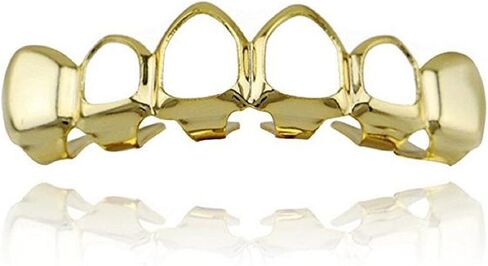 mainlead Open Face Outline Grills 6 Top and Bottom Set Hip Hop Teeth in Kuwait