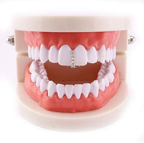 Psivika Iced Out Diamond Teeth Grillz للرجال والنساء، وشوايات الهيب هوب لأسنانك العلوية والسفلية، ومجوهرات وإكسسوارات أسنان مغني الراب التنكرية in Kuwait