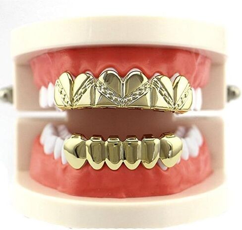 mainlead 4 Color Mat Streaking Grills Teeth 6 Top and Bottom Set Hip Hop Teeth in Kuwait