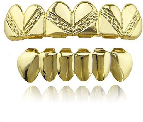 mainlead 4 Color Mat Streaking Grills Teeth 6 Top and Bottom Set Hip Hop Teeth in Kuwait