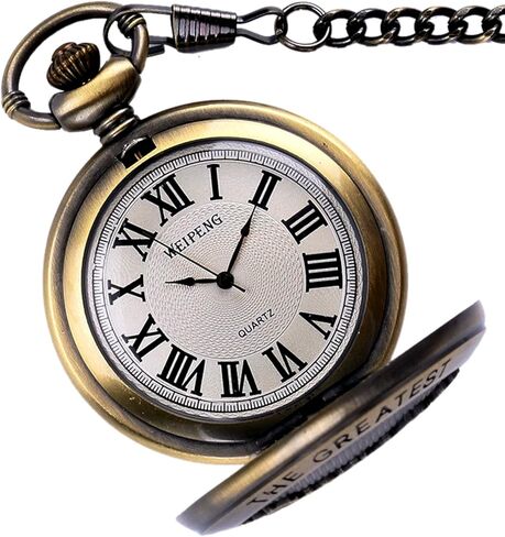 هدية قلادة الجد/الأب الرجعية لساعة الجيب كوارتز + سلسلة in Kuwait