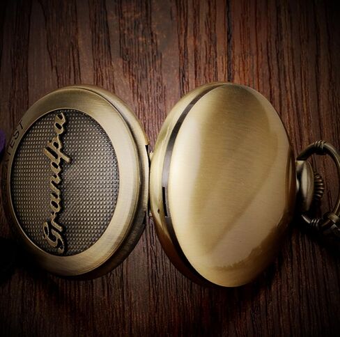 هدية قلادة الجد/الأب الرجعية لساعة الجيب كوارتز + سلسلة in Kuwait