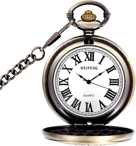 هدية قلادة الجد/الأب الرجعية لساعة الجيب كوارتز + سلسلة in Kuwait