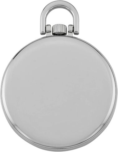 Gotham Men's Silver-Tone Slim Railroad 24 Hour Open Face Quartz Pocket Watch # GWC15029SBK in Saudi Arabia